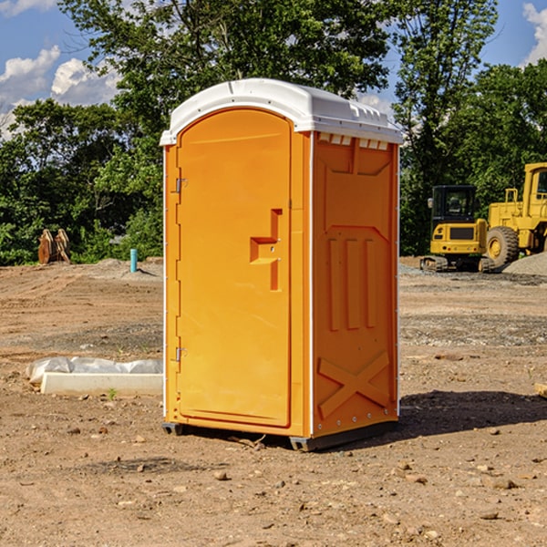how often are the porta potties cleaned and serviced during a rental period in Lahoma